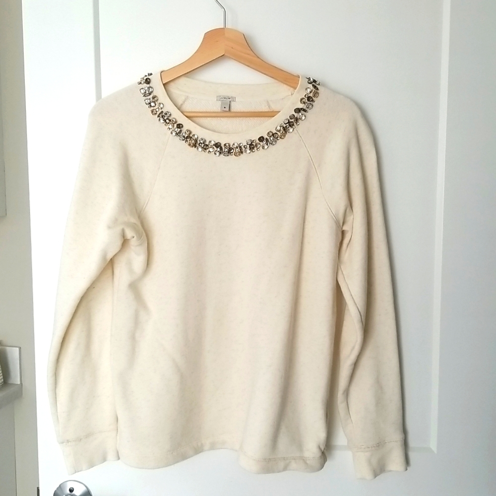 J. crew embellished sweatshirt in original cotton terry!